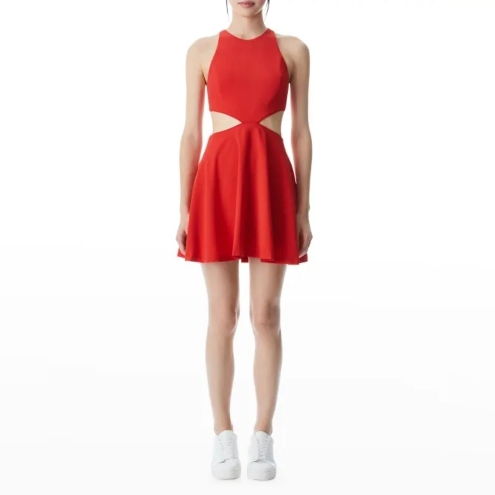 ALICE + OLIVIA Cara Cutout Fit-&-Flare Mini Dress size 4